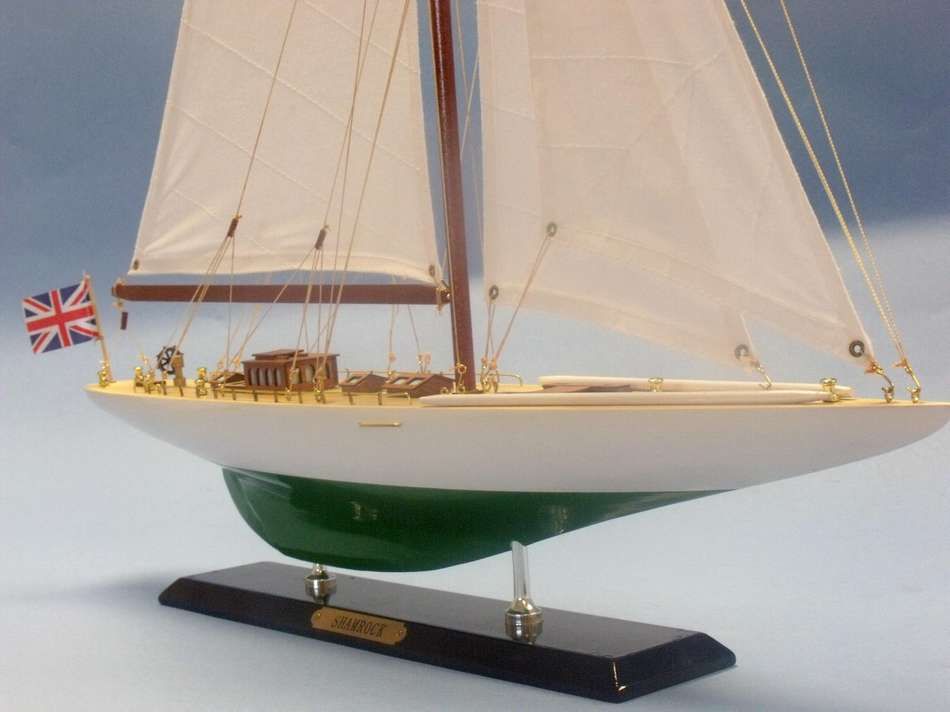 Wooden Shamrock Limited Model Sailboat 27""