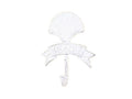 Whitewashed Cast Iron Seashell Beach Hook 8""