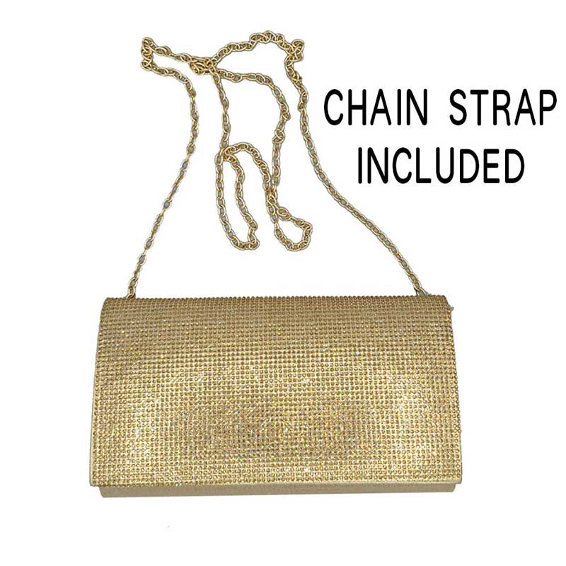 Shimmery Evening Clutch Bag One Inside Slip Pocket