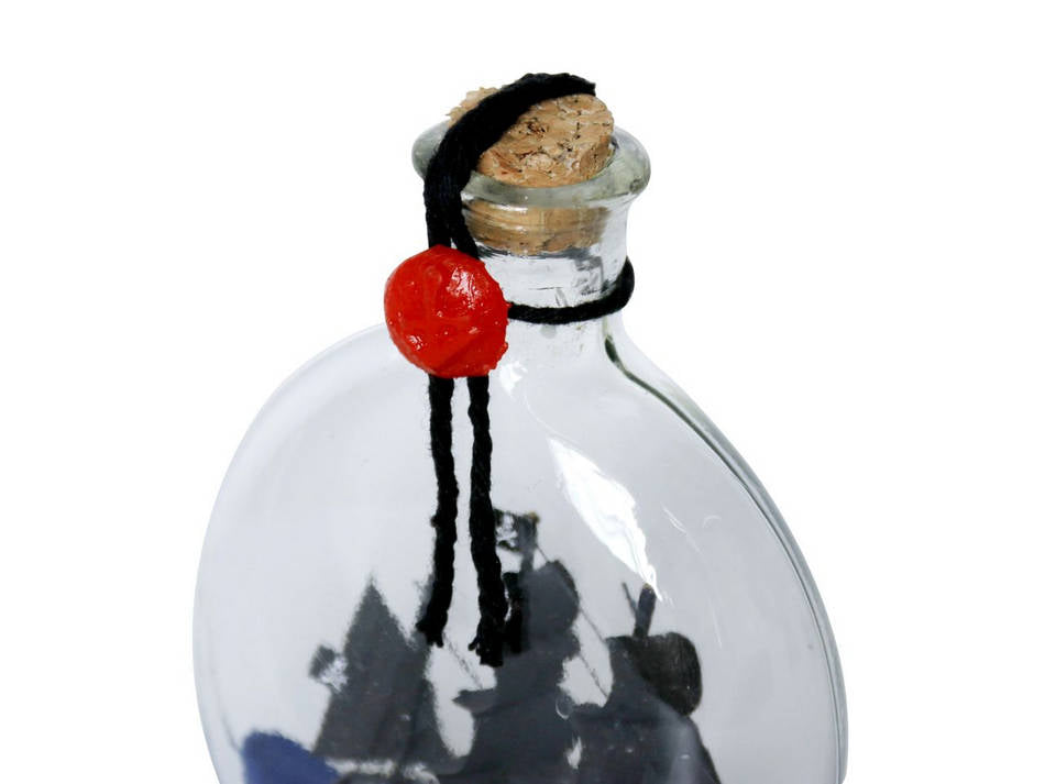 Black Pearl Model Ship in a Glass Bottle 4""