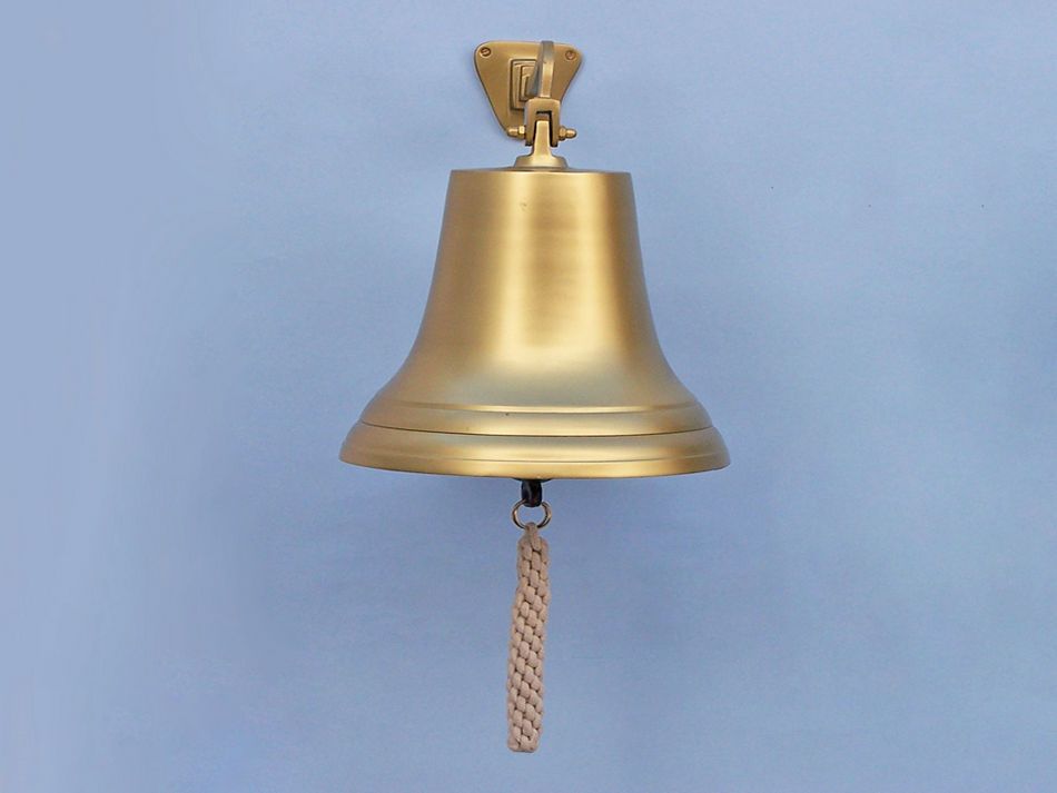 Antique Brass Hanging Ship's Bell 18""