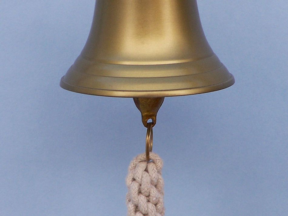 Antique Brass Hanging Ship's Bell 6""
