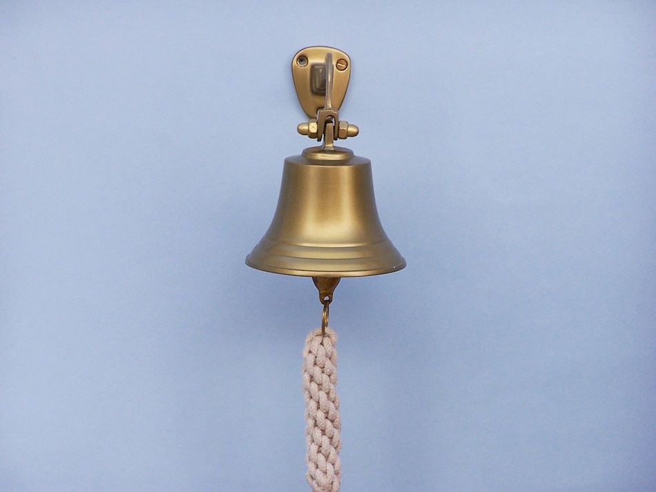 Antique Brass Hanging Ship's Bell 6""