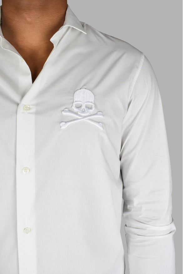 Philipp Plein Men Diamond Cut Ls Skull Shirt