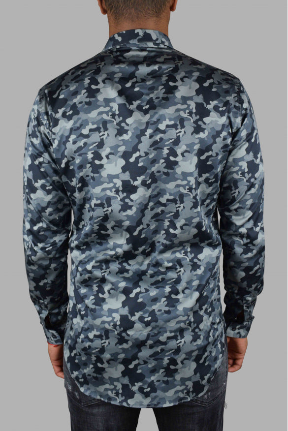 Philipp Plein Men Ls Camouflage Shirt