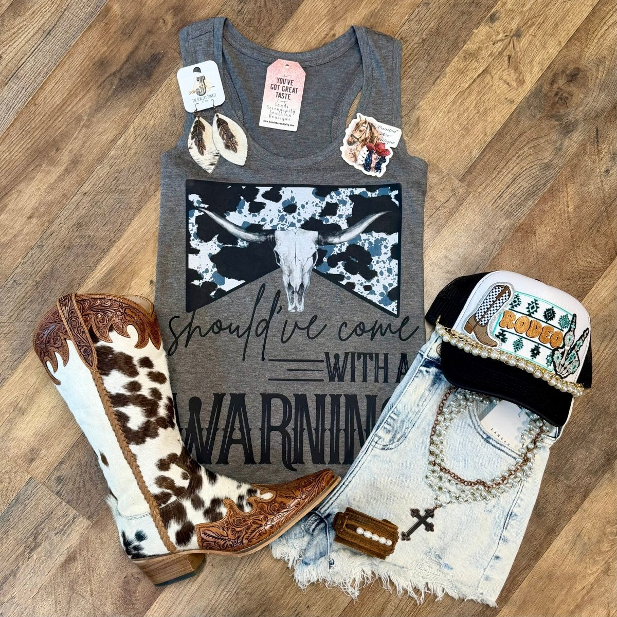 Should’ve Come With A Warning | Country Graphic Tank Top