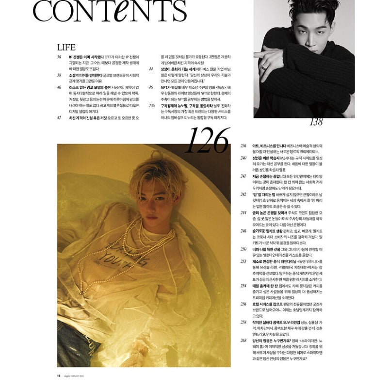 Singles Magazine Korea - Feb 2022 Issue (Cover:  Song Kang  Contents:  Stray Kids Felix)