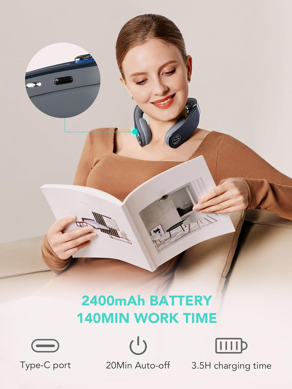 SKG Neck TENS unit with Heat Therapy and Pulse Technology - PhishStones Products