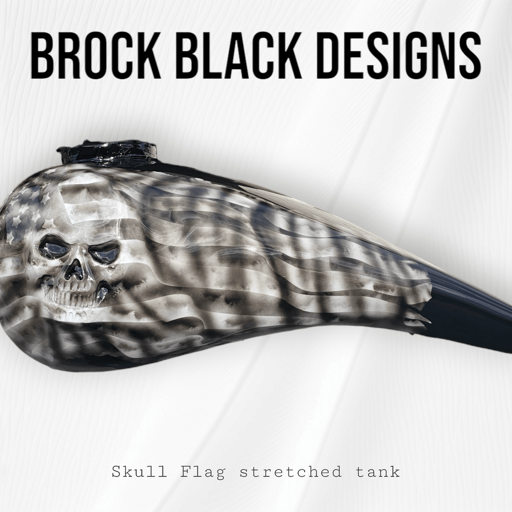 Skull stretching through American flag themed tank - PhishStones Products
