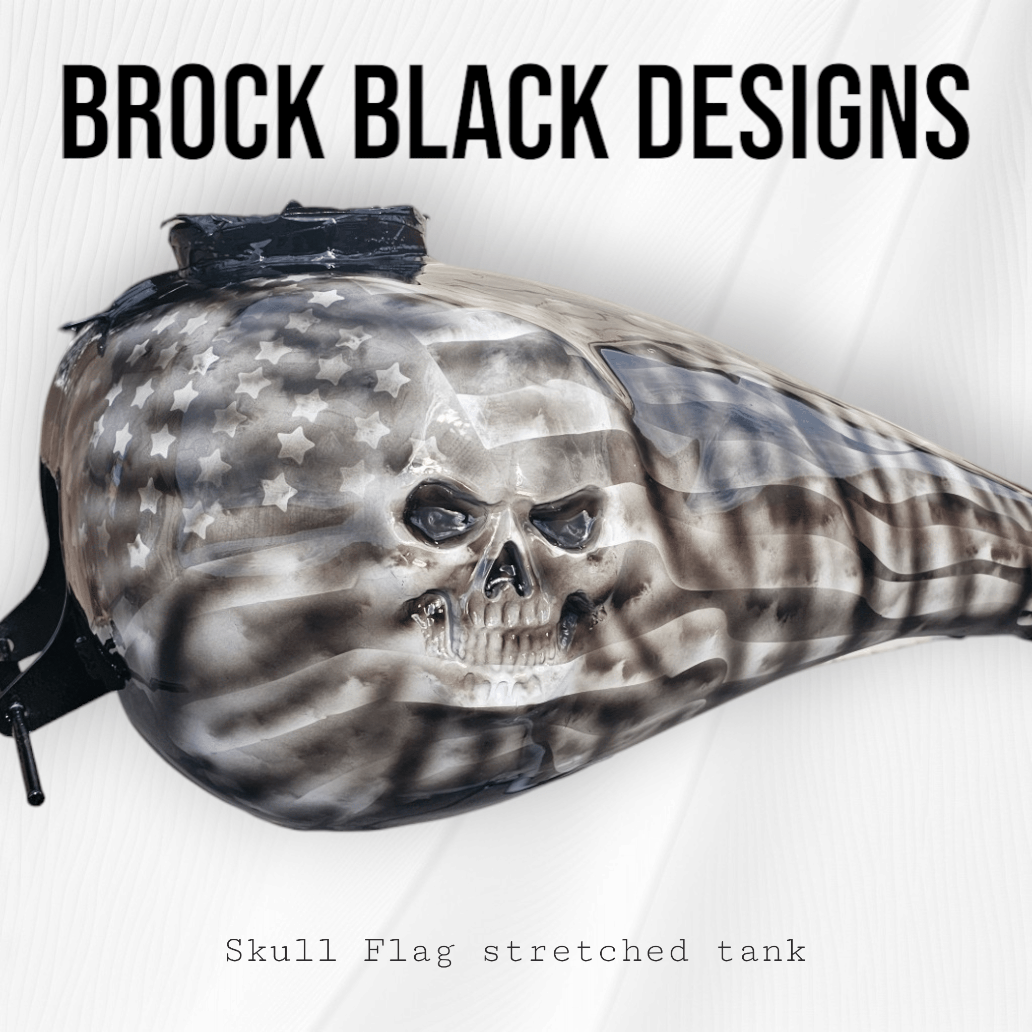 Skull stretching through American flag themed tank - PhishStones Products