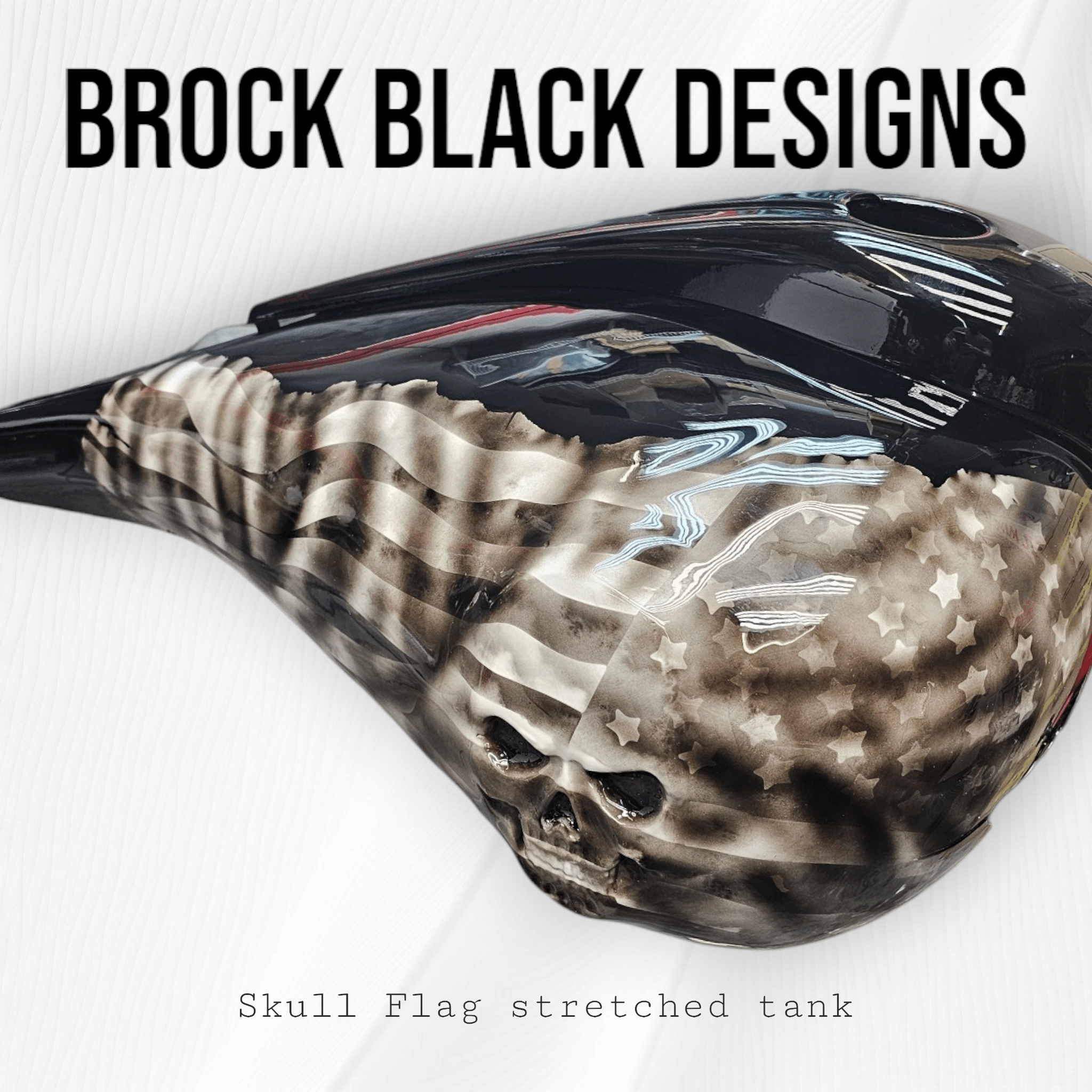Skull stretching through American flag themed tank - PhishStones Products