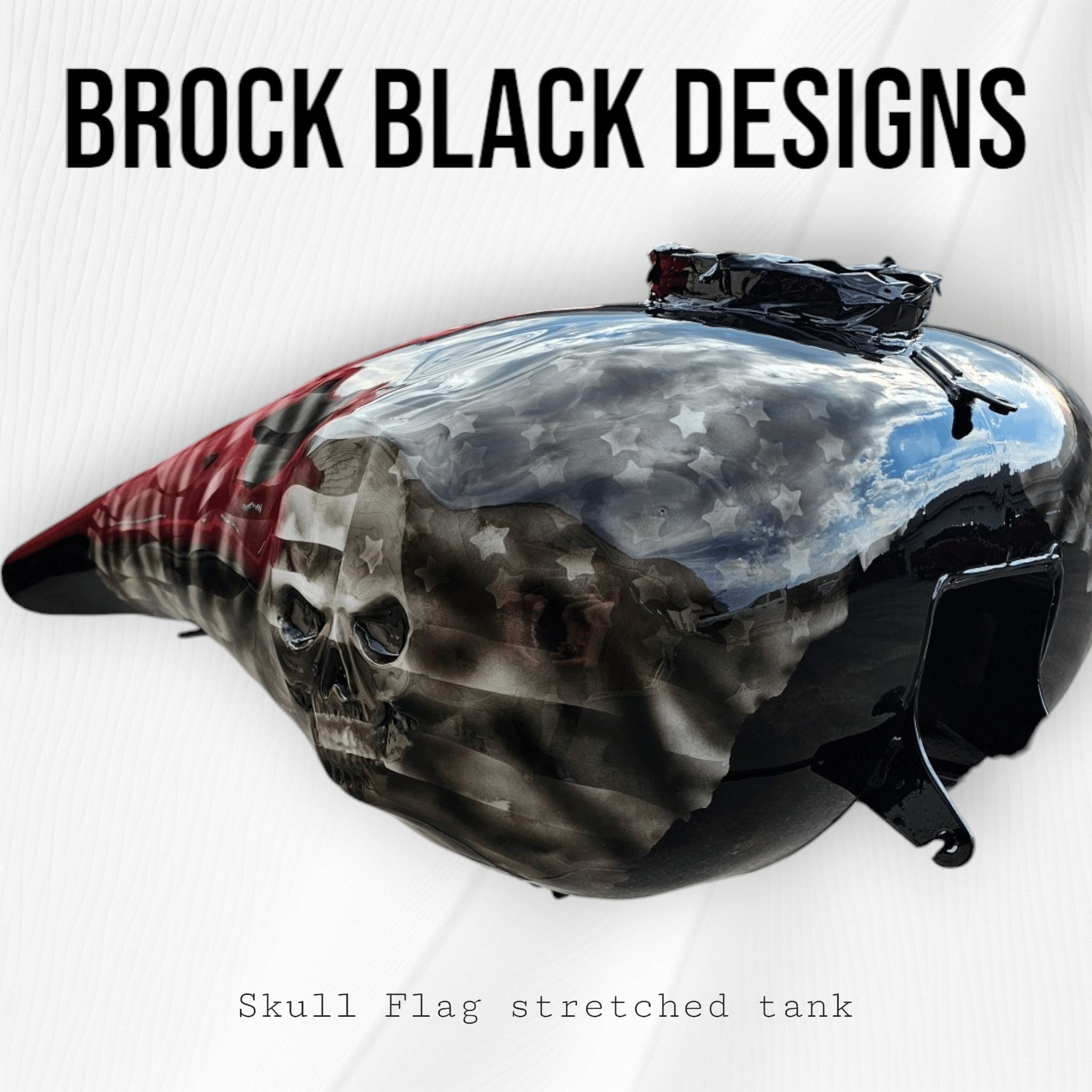 Skull stretching through American flag themed tank - PhishStones Products