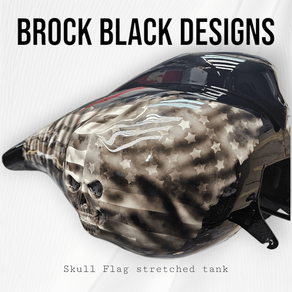 Skull stretching through American flag themed tank - PhishStones Products