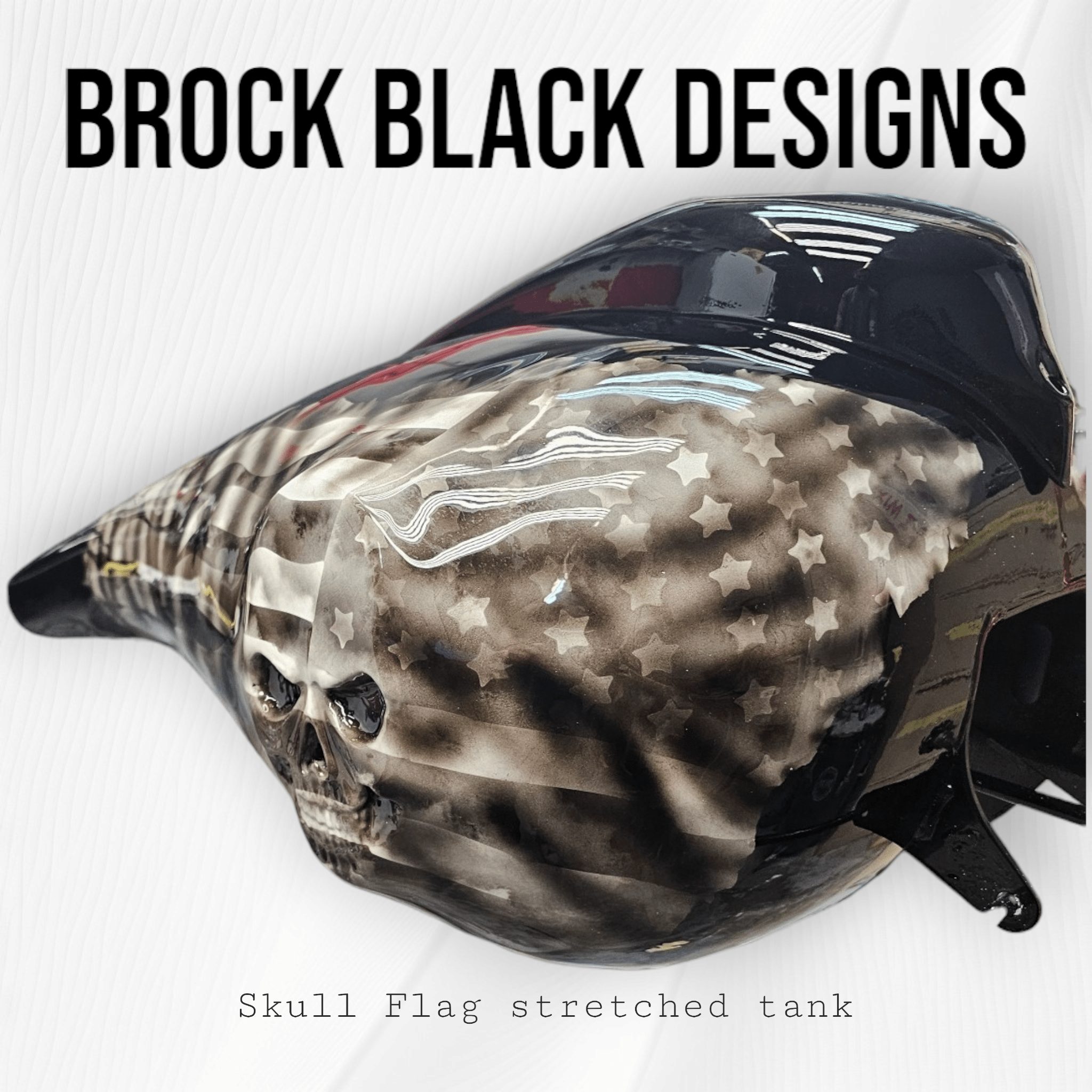 Skull stretching through American flag themed tank - PhishStones Products