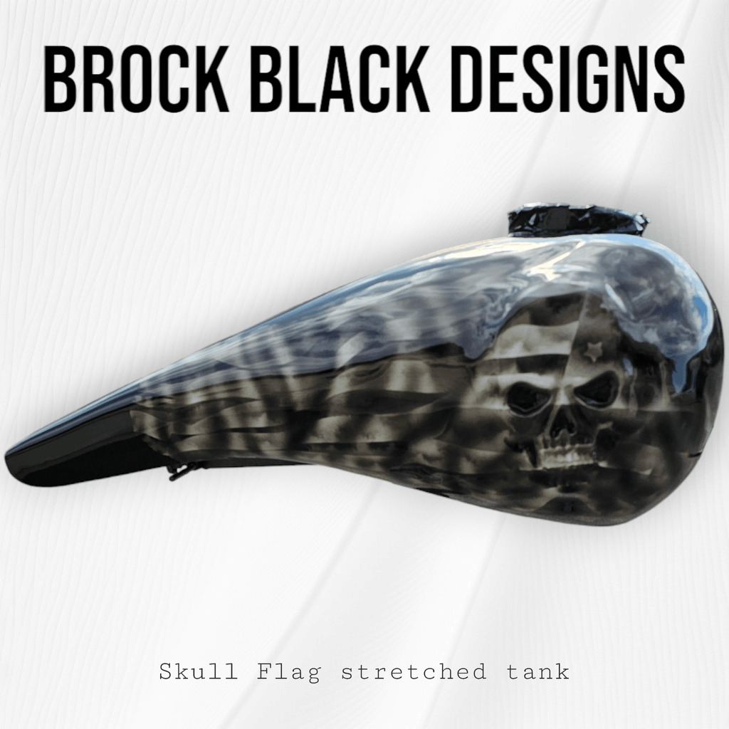 Skull stretching through American flag themed tank - PhishStones Products