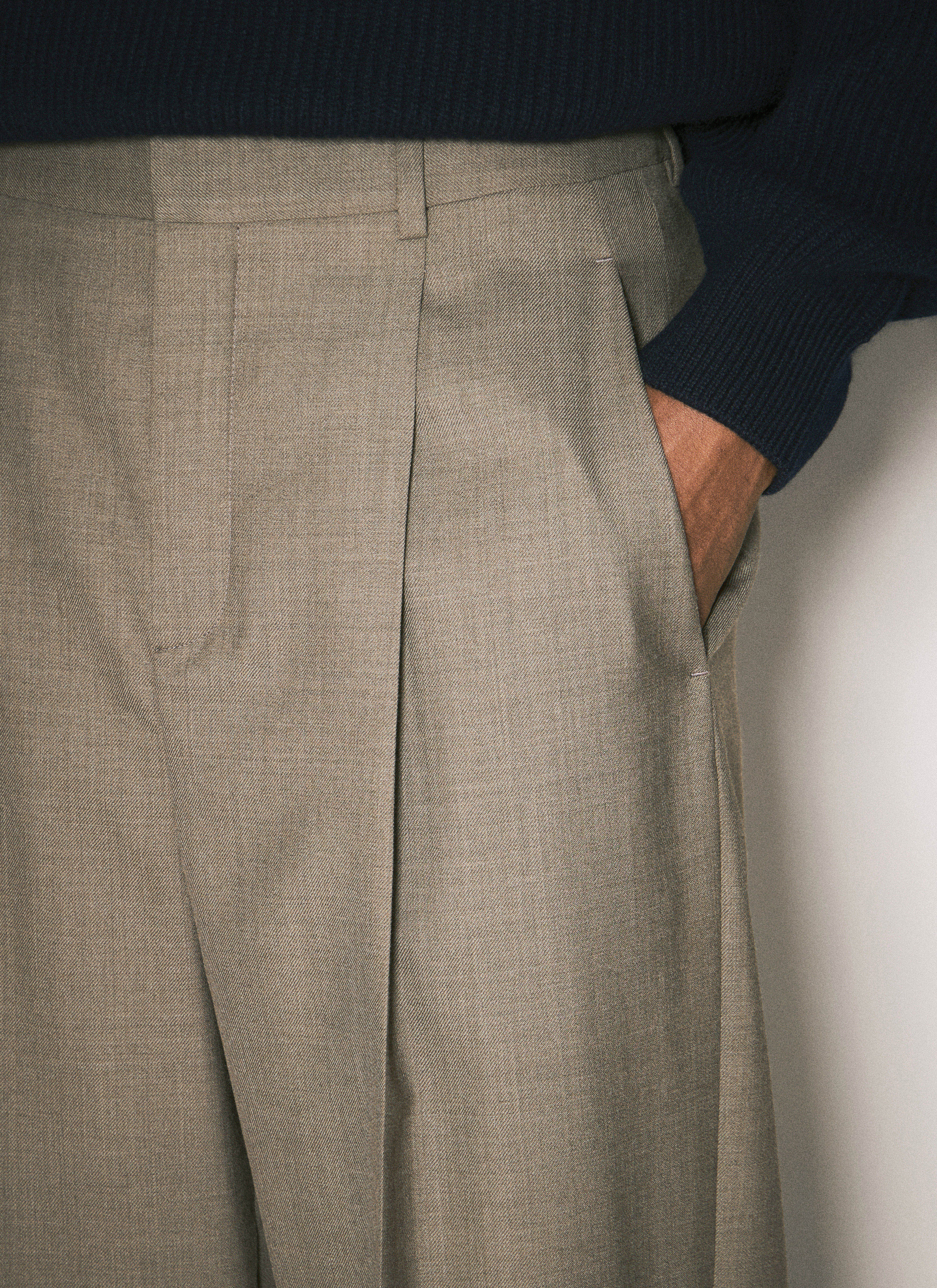 Saint Laurent Men Wool Tailored Pants