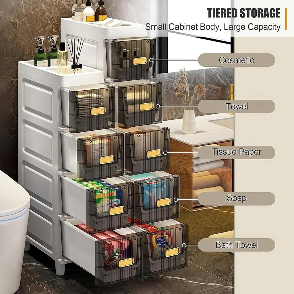 Slimline Multi - Drawer Storage Cabinet – 3, 4, or 6 Layer - PhishStones Products