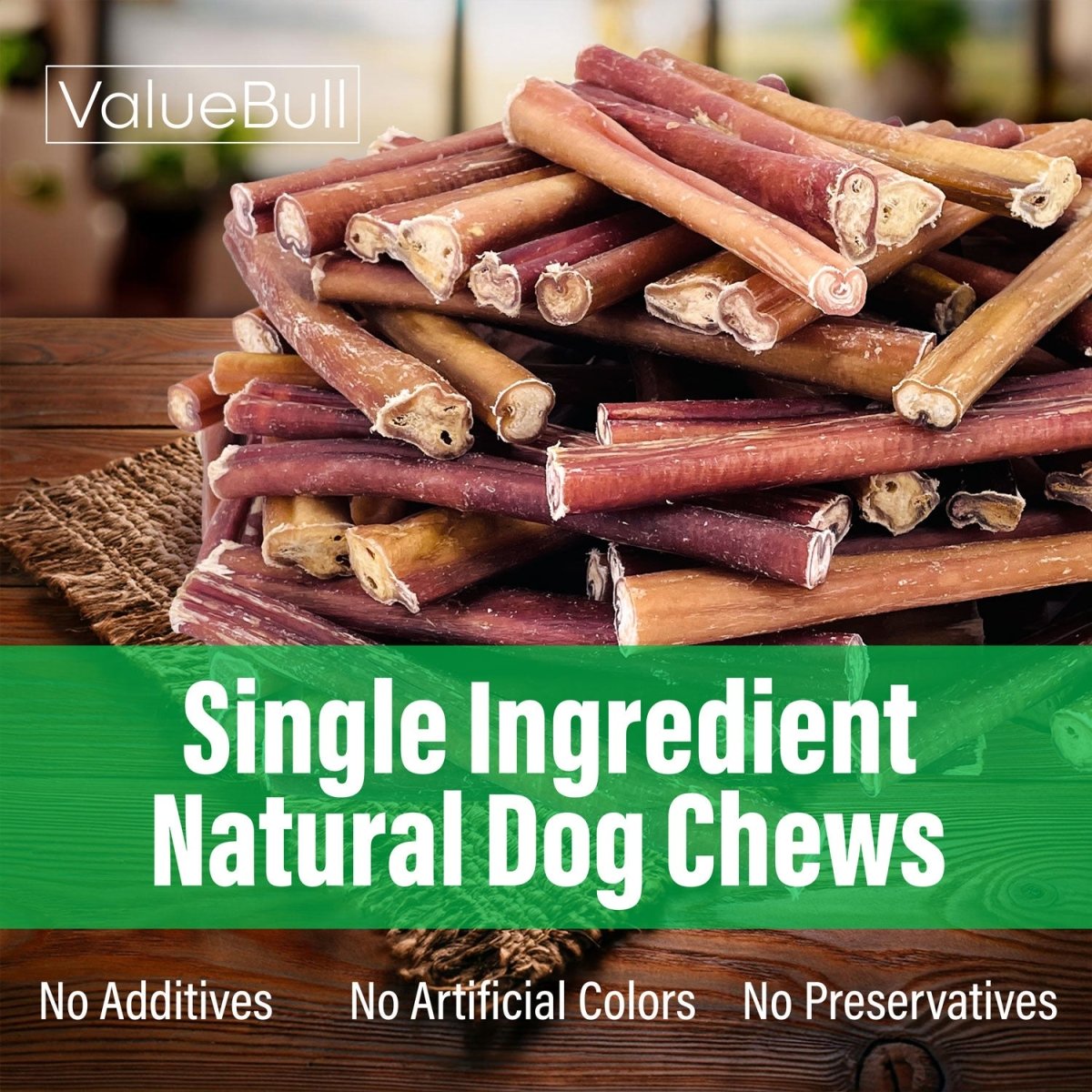 ValueBull Bully Sticks for Large Dogs, Super Jumbo 6 Inch, 10 Count