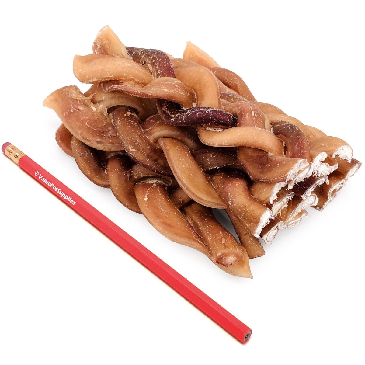 ValueBull Braided Bully Sticks for Large Dogs, Thick 6 Inch, 25 Count