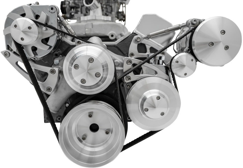 Small Block Chevy Serpentine Conversion Ultra - AC & PS - Saginaw - Press - 508 - PhishStones Products