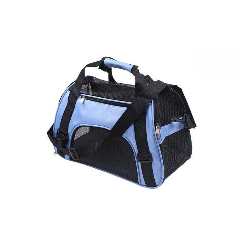 Small Portable Pet Carrier Bag - Breathable Mesh Soft - Sided Dog & Cat Travel Carrier with Adjustable Shoulder Strap, 16 x 7.5 x 9.5 in (40.6 x 19 x 24.1 cm), Holds up to 6.6 lb (3 kg) - PhishStones Products