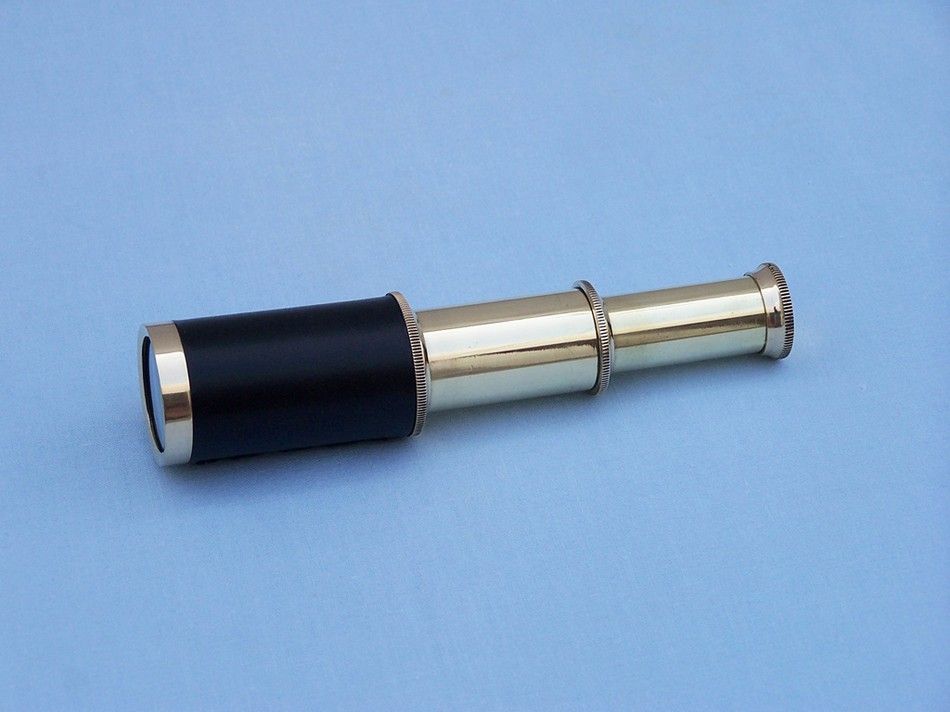 Solid Brass with Leather Spyglass 6""