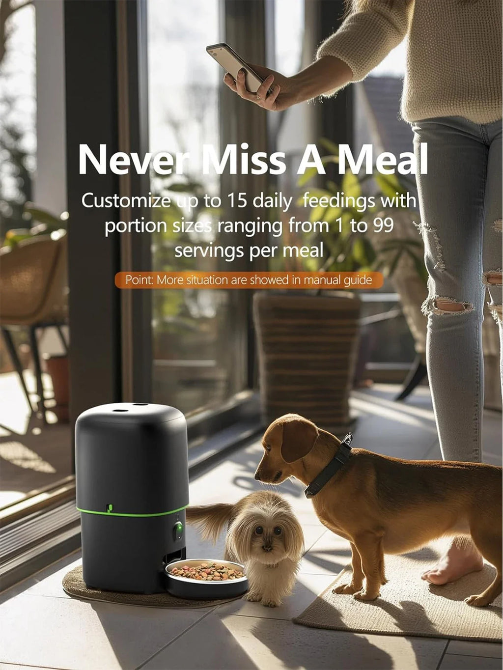 Smart Pet Feeder with 1080P Camera — Dual - Band WiFi (2.4/5GHz) App - Controlled Automatic Cat & Dog Kibble Dispenser, Voice Call & Portion Control - PhishStones Products