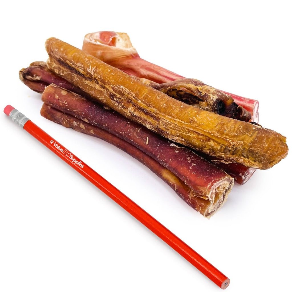 ValueBull Bully Sticks for Large Dogs, Jumbo 4-6 Inch, Varied Shapes, 25 Count