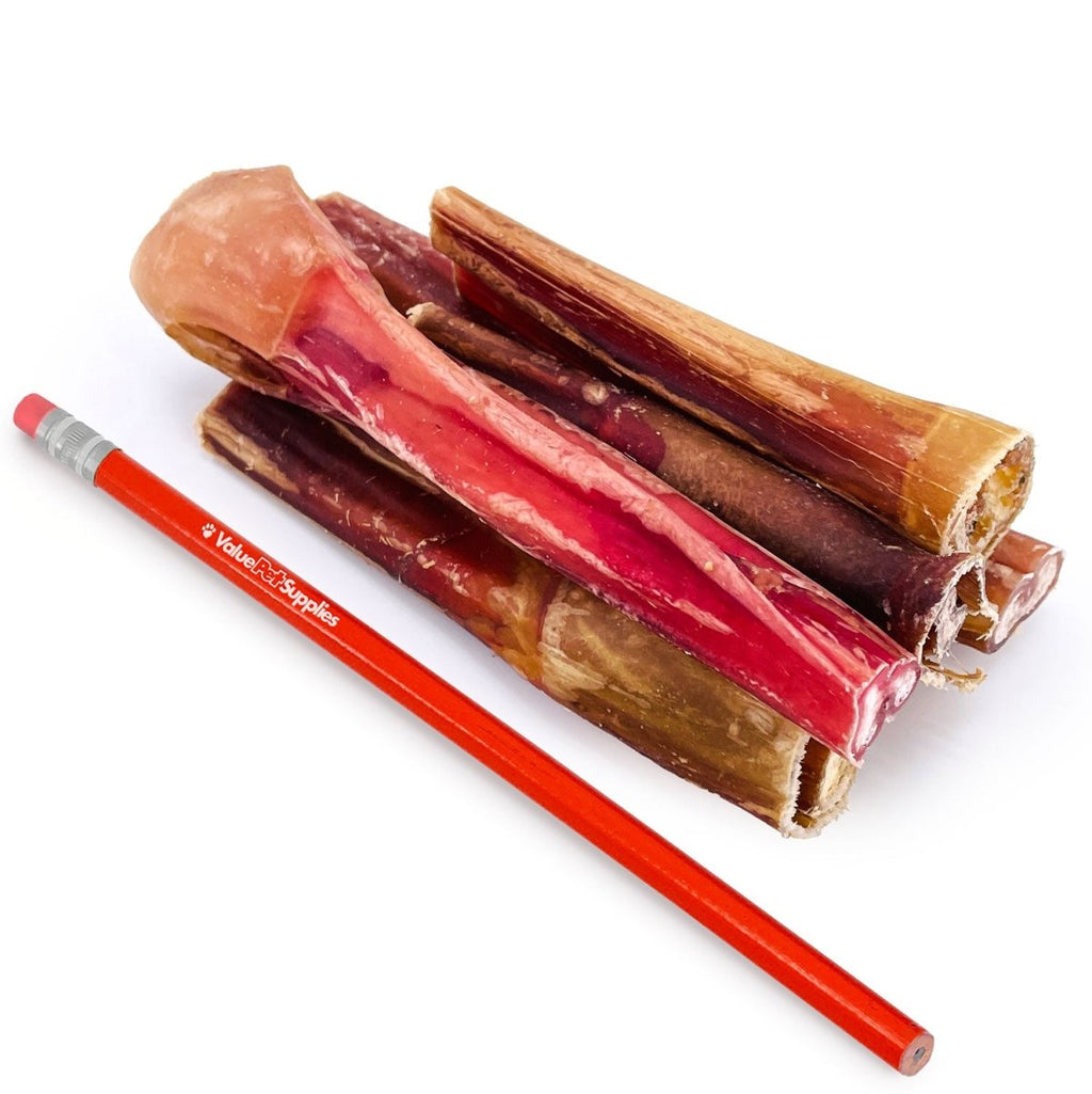 ValueBull Bully Sticks for Large Dogs, Thick 4-6 Inch, Varied Shapes, 25 Count