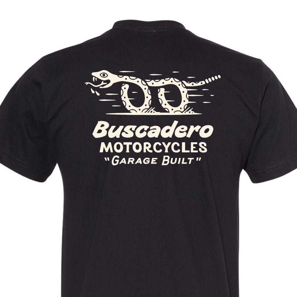 'Snake on Wheels' Black Lightweight Soft Tee