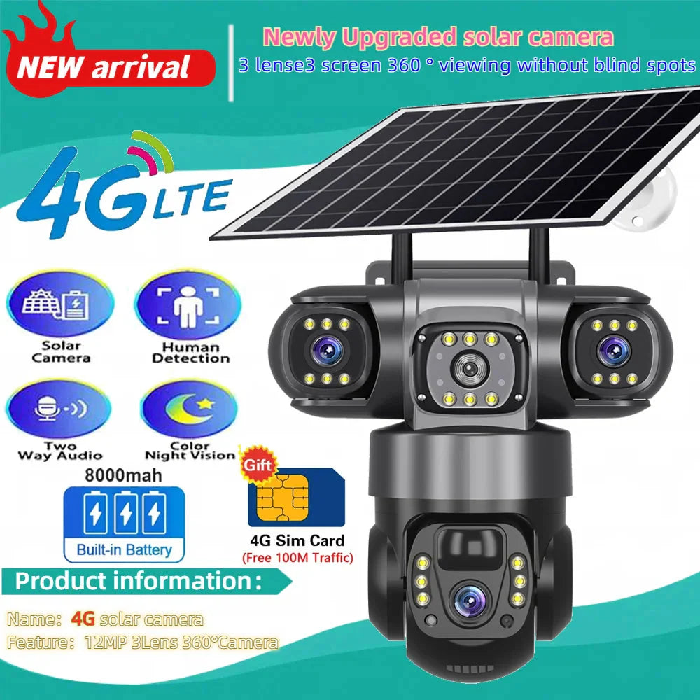 Dabfavshop 360 Degree Dome Camera with Solar Power