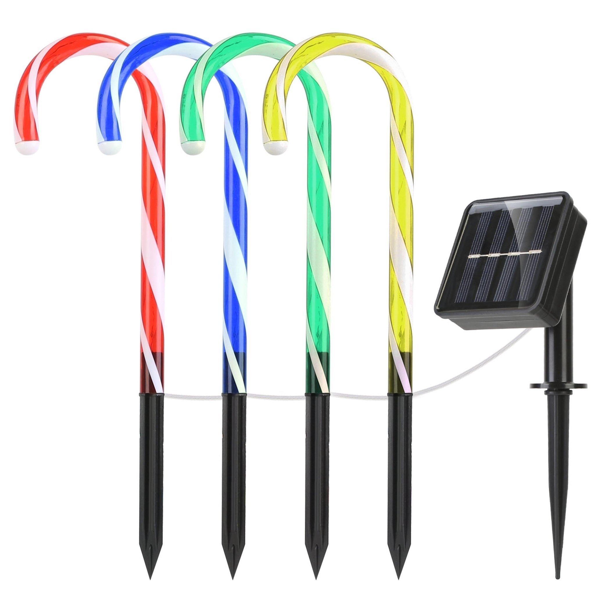 Solar Christmas Candy Cane Light IP55 Waterproof Stake Light Lamp for Patio Yard Garden Pathway Outdoor Christmas Decorative Light - PhishStones Products