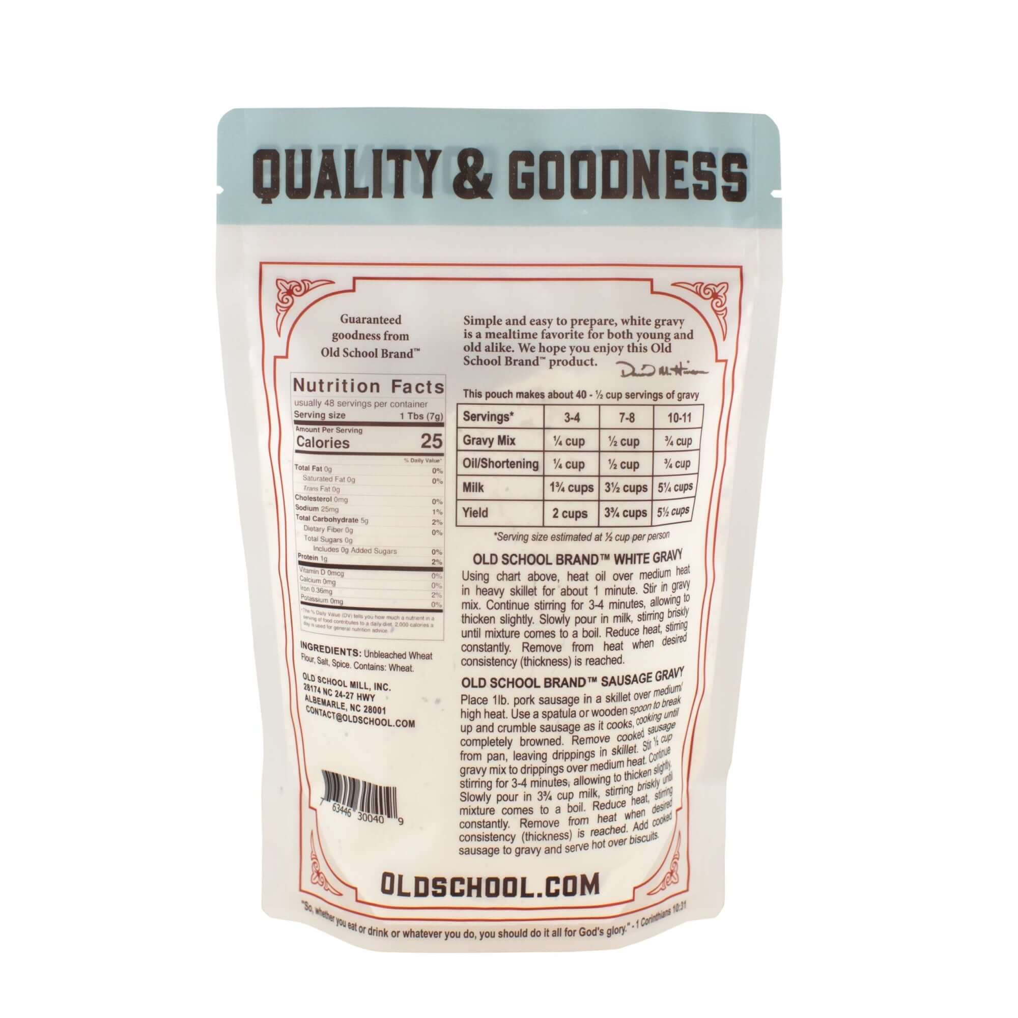 Old School Brand Southern Style White Gravy Mix