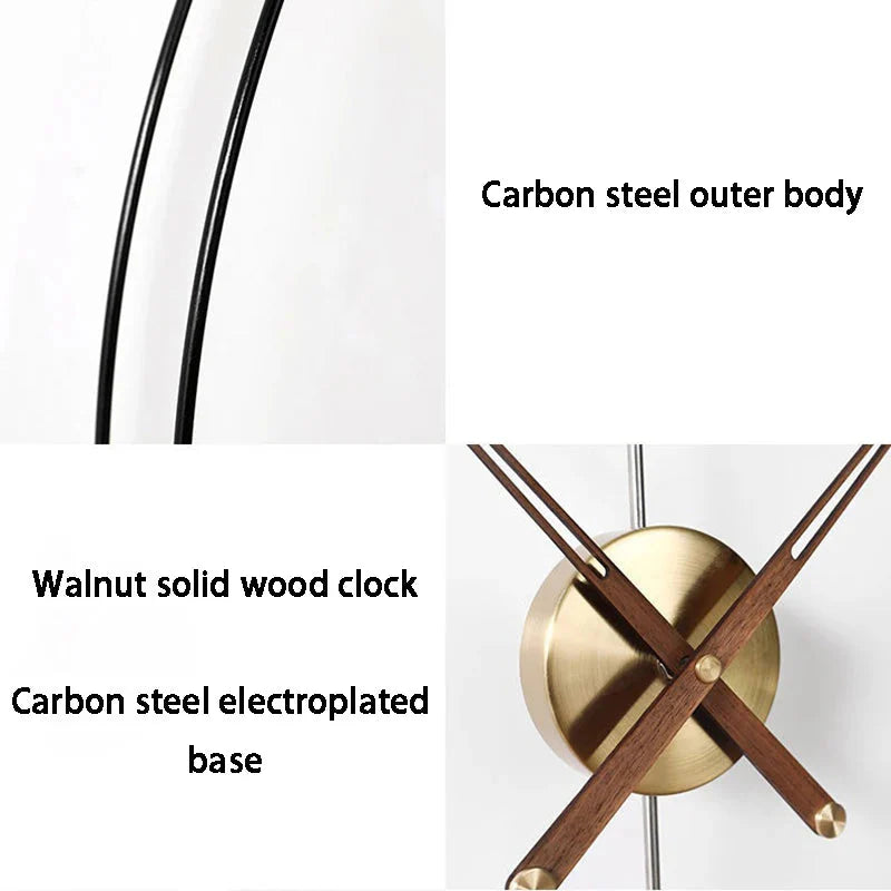 Spanish Minimalist Wall Clock Creative Luxury Living Room Art Clocks Solid Wood Pointer Large Wall Clock Silent Movement Clocks - PhishStones Products