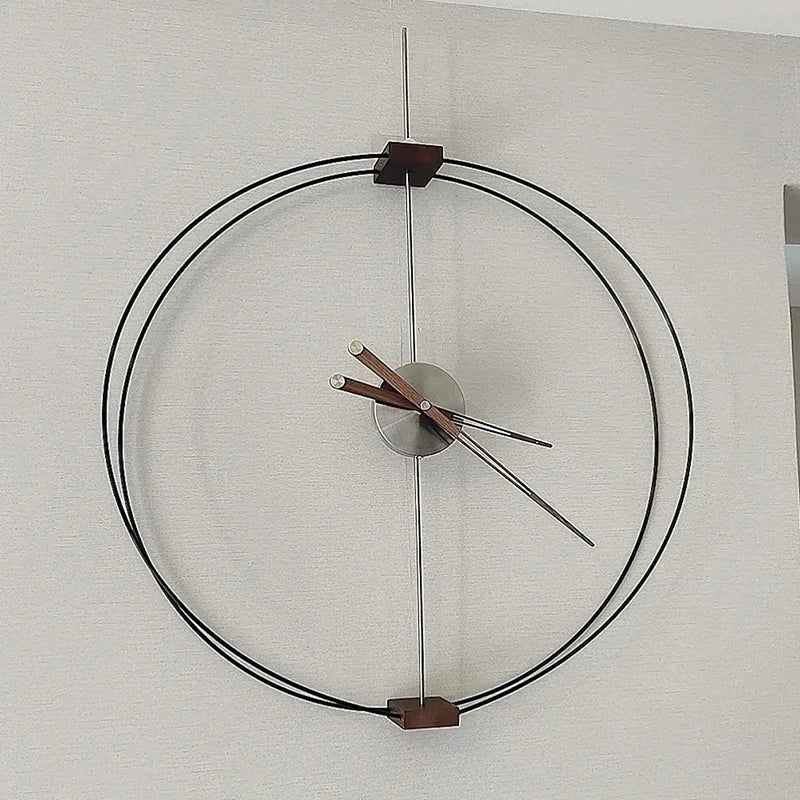 Spanish Minimalist Wall Clock Creative Luxury Living Room Art Clocks Solid Wood Pointer Large Wall Clock Silent Movement Clocks - PhishStones Products