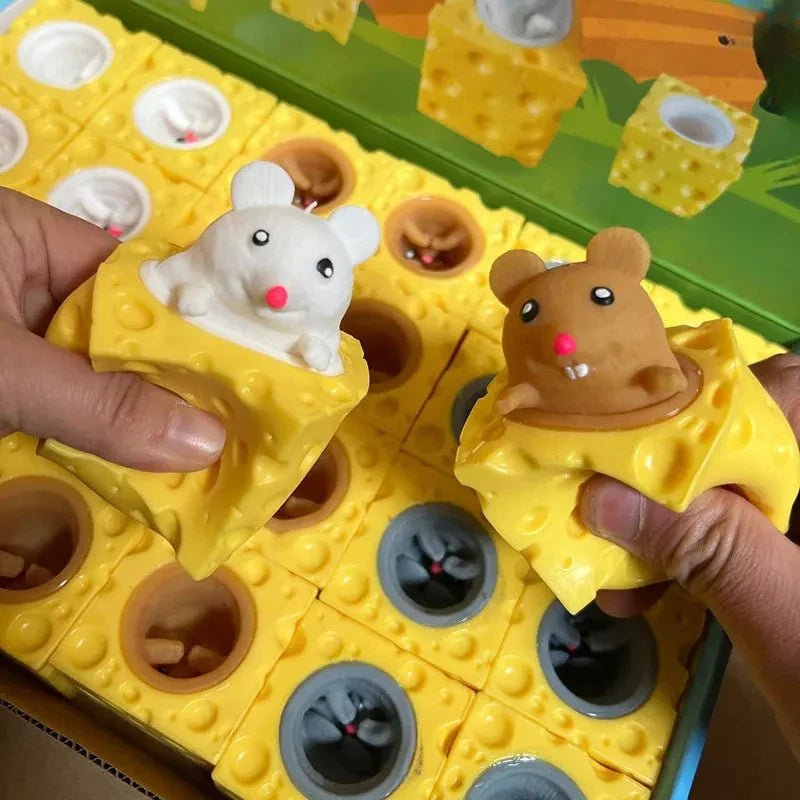 Squeeze Mouse Squishy Toy Cheese Stress Ball Squishy Rat Cheese Fidgets Squishy Mice Toy Stress Novelty Toy for People Best GIft - PhishStones Products