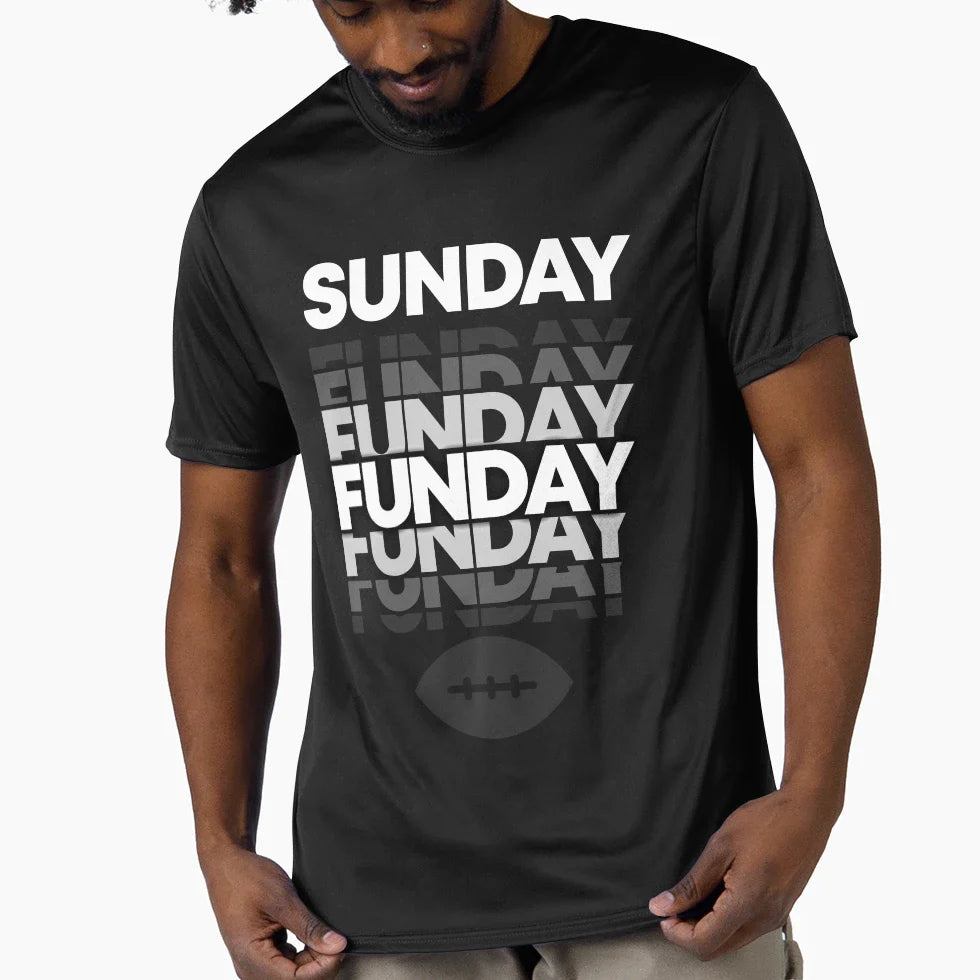 Sunday Funday Chicage Football T-Shirt - Custom Art Print Men Women