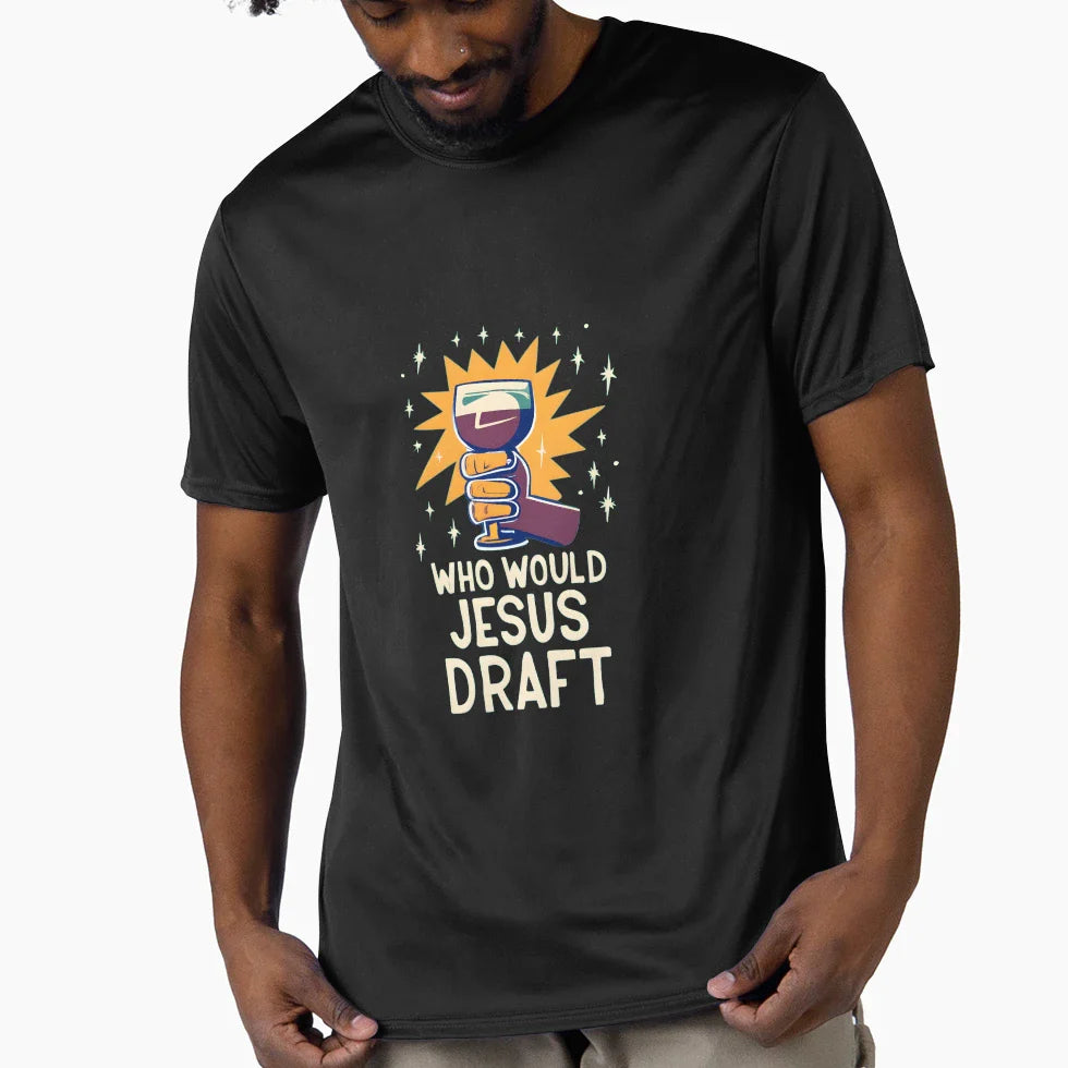 Who Would Jesus Draft Christian Fantasy T-Shirt - Trendy Graphic Men Women
