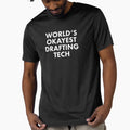 Worlds Okayest Drafting Tech T-Shirt - Minimalist Print Unisex