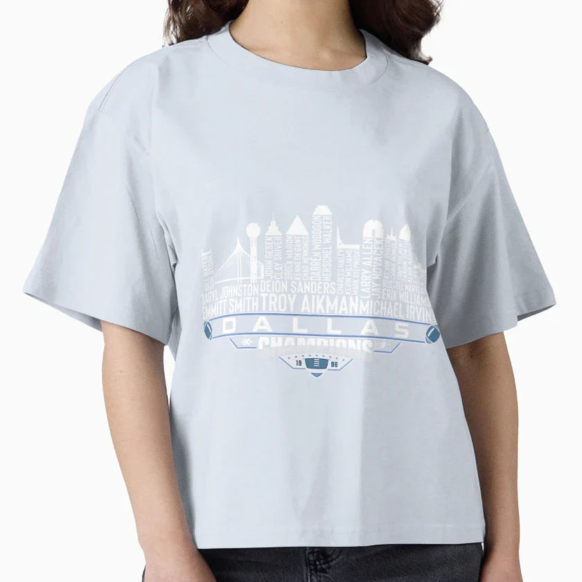 Dallas Football Dynasty Skyline T-Shirt - Casual Everyday Wear Unisex