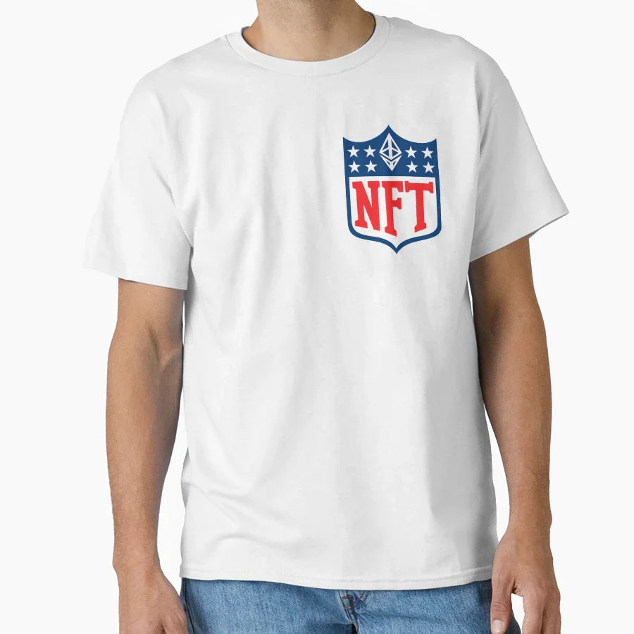 Nft Parody Shield Logo Crypto Web3 T-Shirt - Trendy Graphic for Adults
