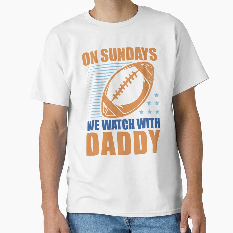 Sunday Football Daddy Fan Sundays T-Shirt - Fun Novelty Design for Adults