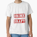 Im Just Here To Drink And Draft Fantasy T-Shirt - Graphic Print Men Women