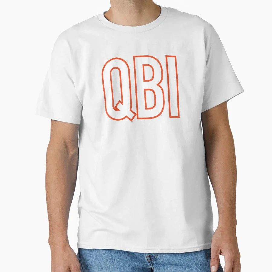 Qb1 Chicago Bears White T-Shirt - Minimalist Print for Adults