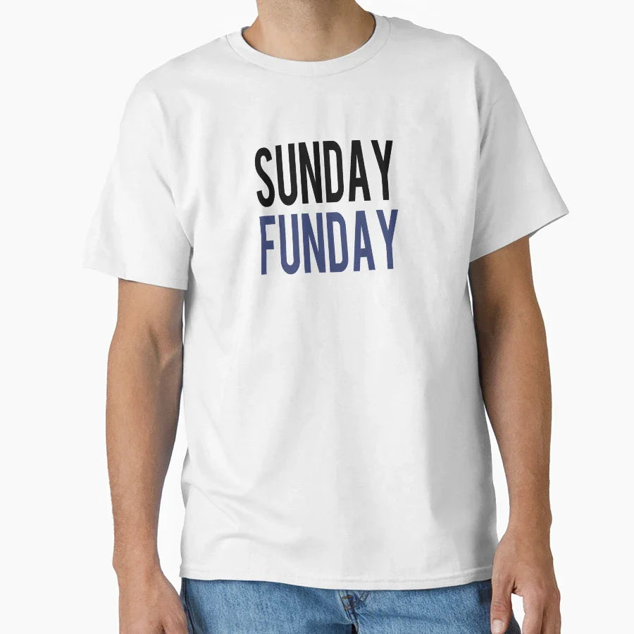 Sunday Funday Black Blue T-Shirt - Streetwear Style Unisex