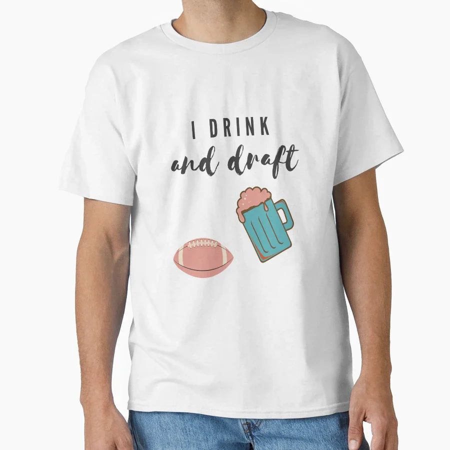 Drink And Draft T-Shirt - Trendy Graphic for Adults