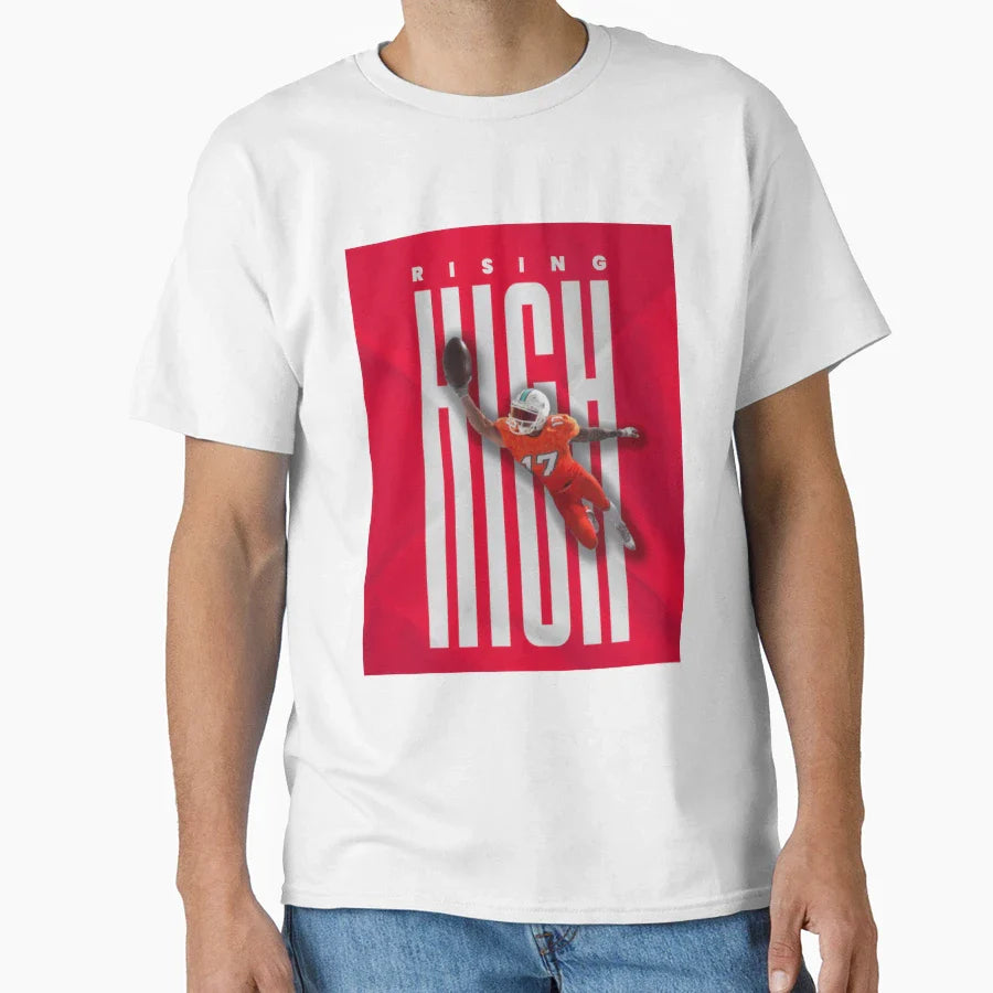 Rising High American Football T-Shirt - Fun Novelty Design for Adults
