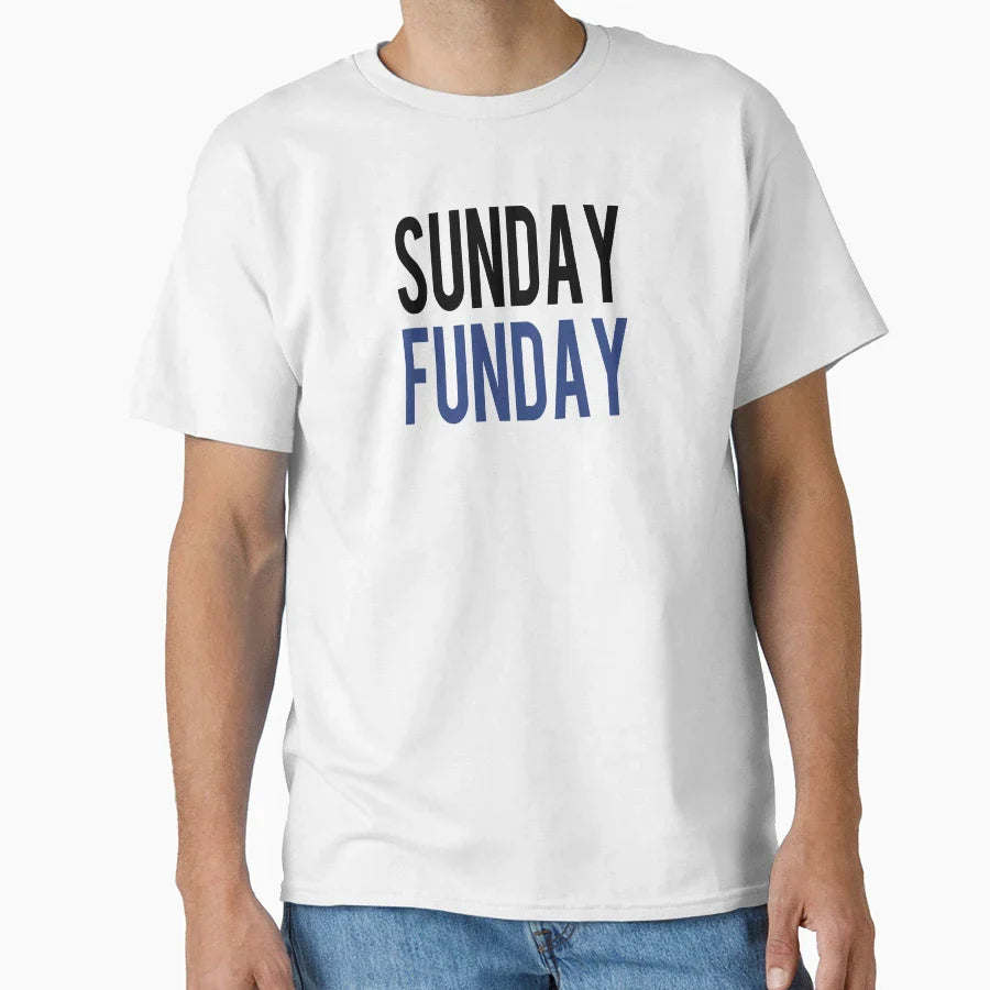 Sunday Funday Blue T-Shirt - Graphic Print Men Women