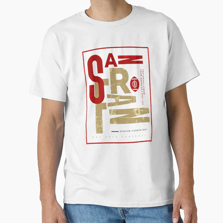 San Francisco Football Stadium Ticket T-Shirt - Novelty Apparel for Adults