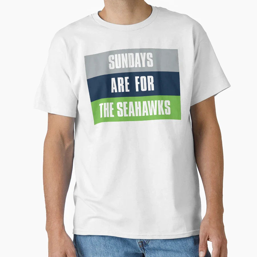 Sundays Are Seahawks Seattle T-Shirt - Minimalist Print for Adults